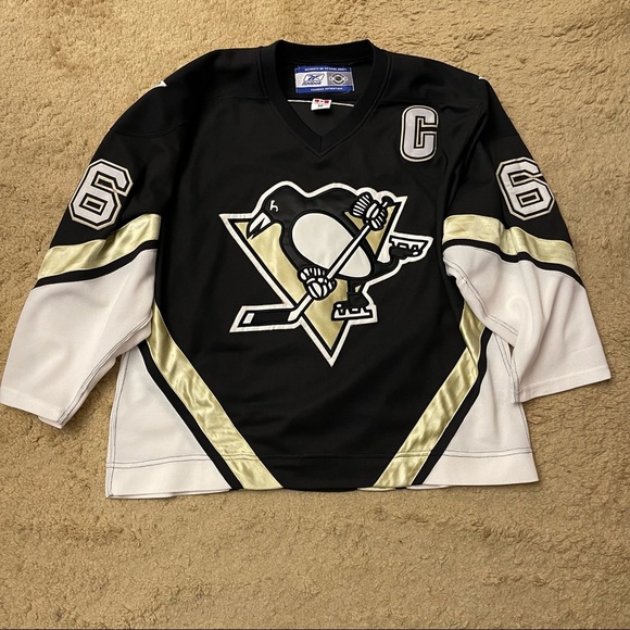 🎉2XHP🎉 EUC Men’s Authentic Mario Lemieux NHL Jersey Vintage - Picture 1 of 8